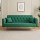 preview thumbnail 1 of 13, 71" Velvet Green Gray Double Sofa Bed Green