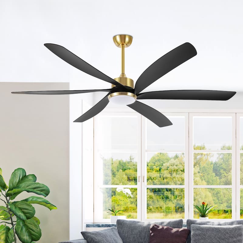 64" Large Propeller LED Ceiling Fan with Remote Control and Light Kit
