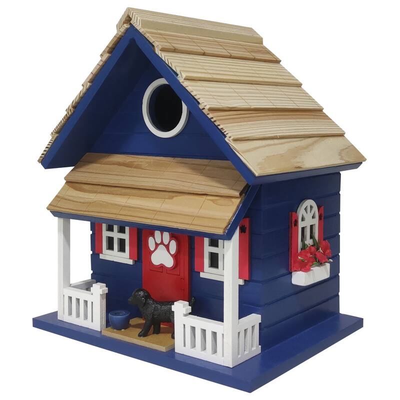 Home Bazaar 8.75" x 6" x 7.5" Bow Wow Birdhouse - Navy