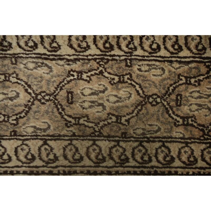 Hand Knotted Oriental 100% Wool Carpet Traditional All-Over Beige & Ivories Mood Area Rug - 9' 10'' X 7' 0''