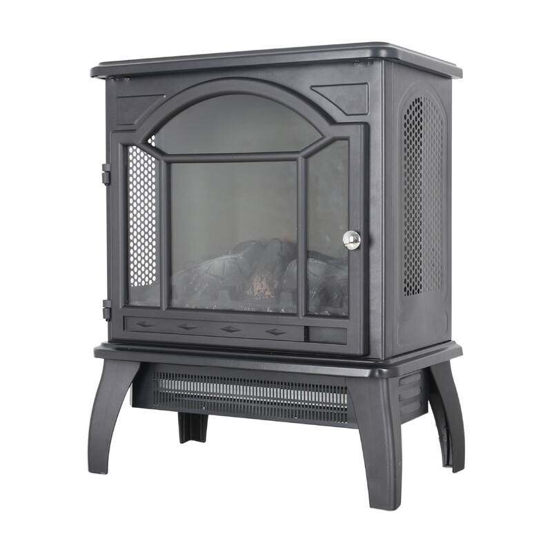 Stylish 18" Infrared Quartz Electric Fireplace Stove with 3D Flame Effect and Remote Control