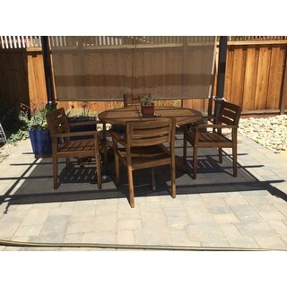 Stamford Outdoor 5-piece Round Acacia Wood Dining Set by Christopher Knight Home