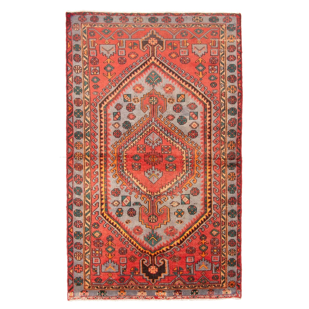 ECARPETGALLERY Hand-knotted Andelz Red Wool Rug - 4'1 x 6'11