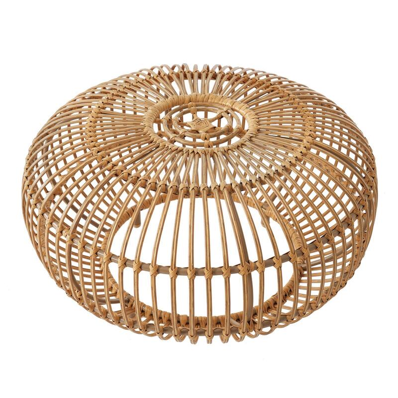 Bohemian Faux Rattan Round Coffee Table