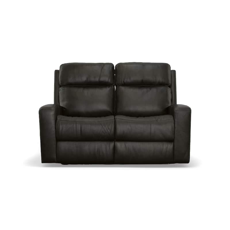Cody Shadow Power Reclining Loveseat with Power Headrests by Flexsteel - 61" x 41" x 40"