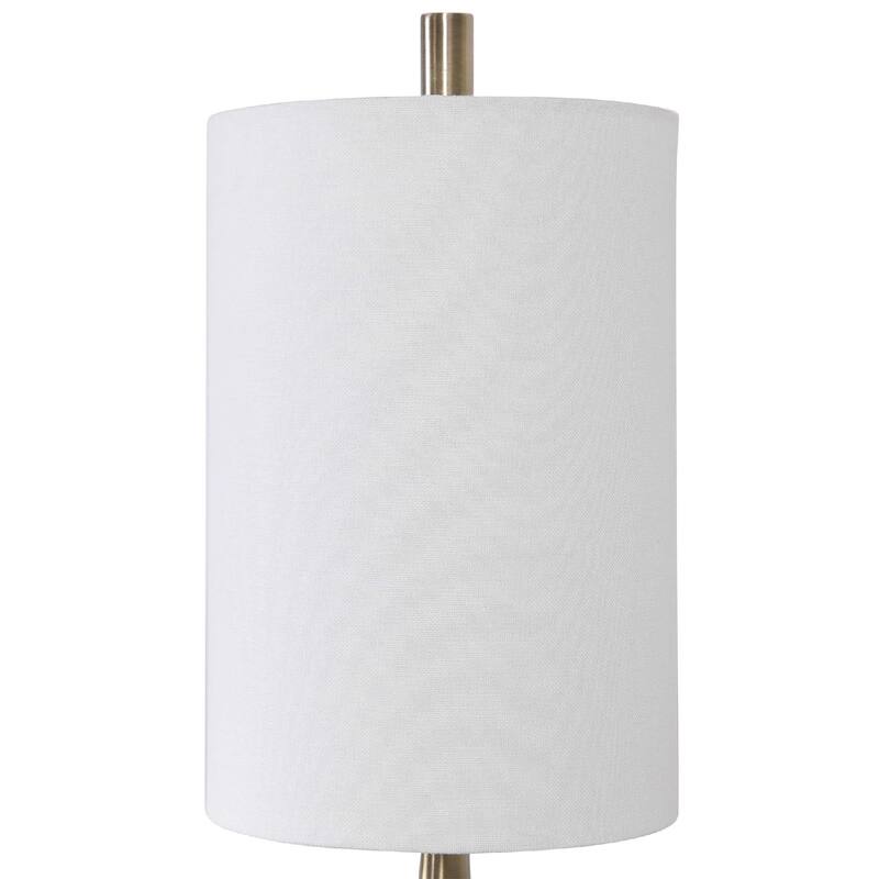 Marble Buffet Table Lamp - 40" - Antique Brass Tone and White