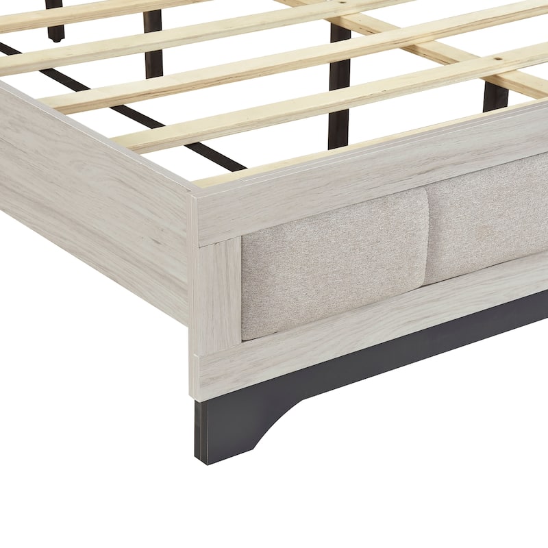 Platform Upholstered Bed Frame 1pc Contemporary Furniture