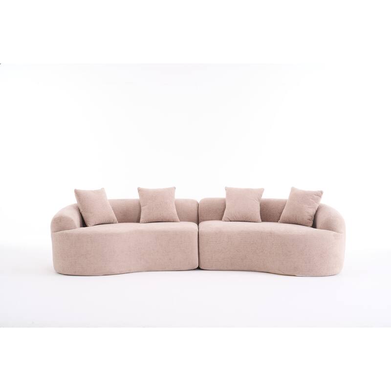 110" Foam Classic 4-Seater Sofa with 4 Pillows for Apartment