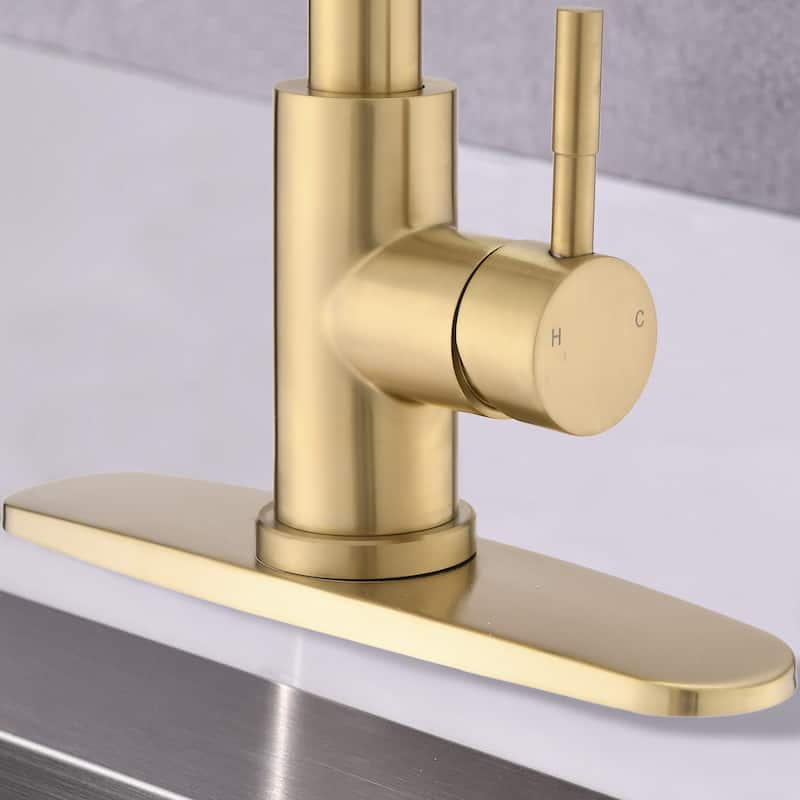 BATHLET Single Handle High Arc Pull Out Kitchen Faucet with Pull Down Sprayer