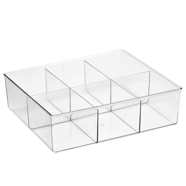 mDesign Plastic Divided 6 Section Kitchen Pantry Drawer Organizer - 12 ...