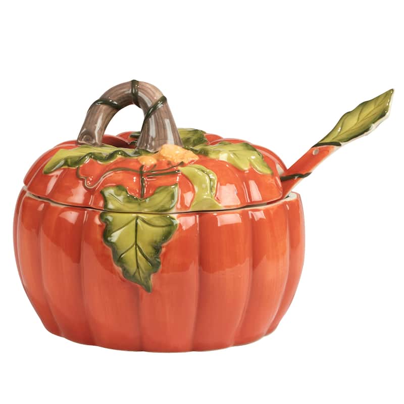 Certified International Harvest Morning Pumpkin Tureen/Ladle 112 oz. - 112 Oz.