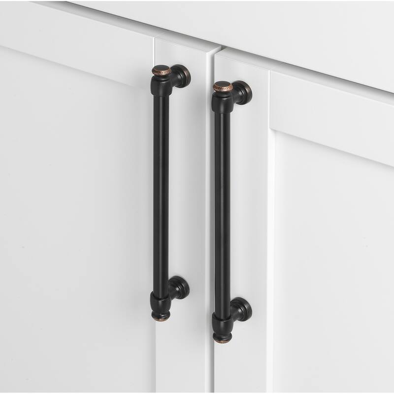 GlideRite 6-5/16 in. CC Oil Rubbed Bronze Modern Solid Steel European Cabinet Bar Pulls (Pack of 10 or 25)