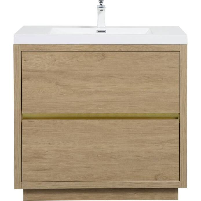 Abruzzo 36" Freestanding Bathroom Vanity with Stone Resin Sink and Two Soft Close Drawers