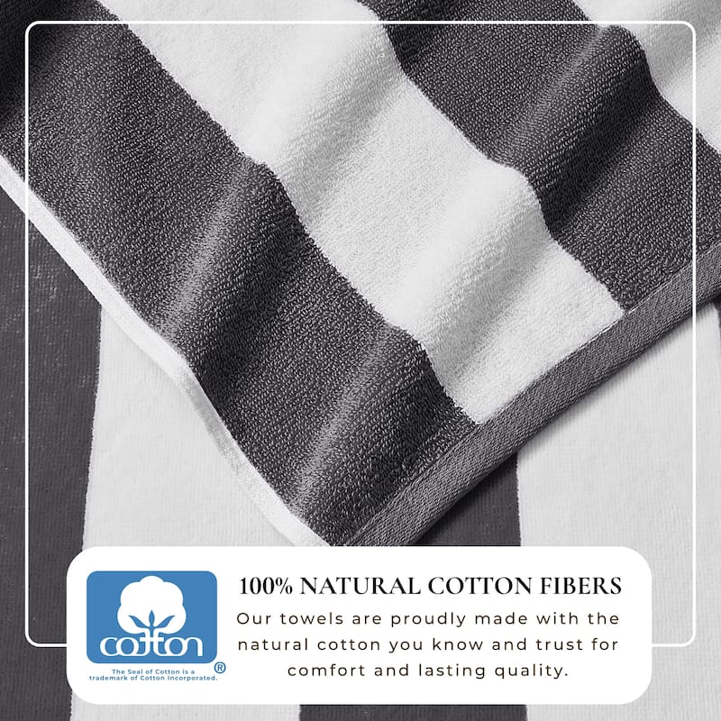 Linery & Co. Cotton Cabana Beach Towel, 4 Pack - 30" x 60"