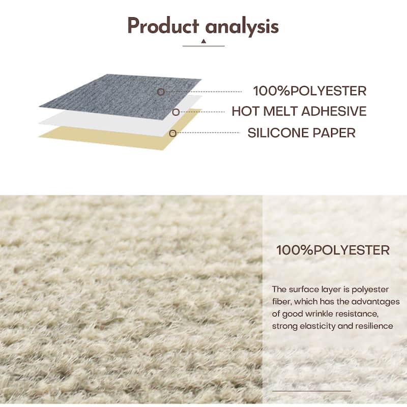 Self Adhesive Carpet Floor Tile Non-slip Floor Mat (12sqft - 12 Tiles)