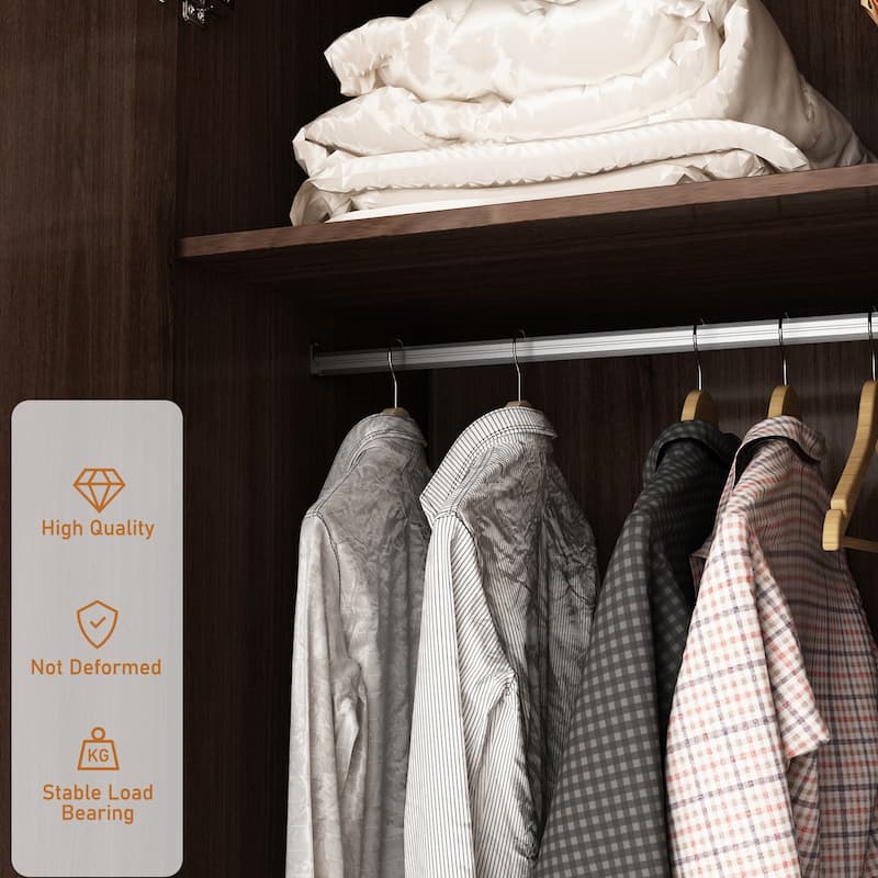 31.5"Wx70.9"H Armoire Wardrobe Storage Cabinet Closet Hanging Drawers