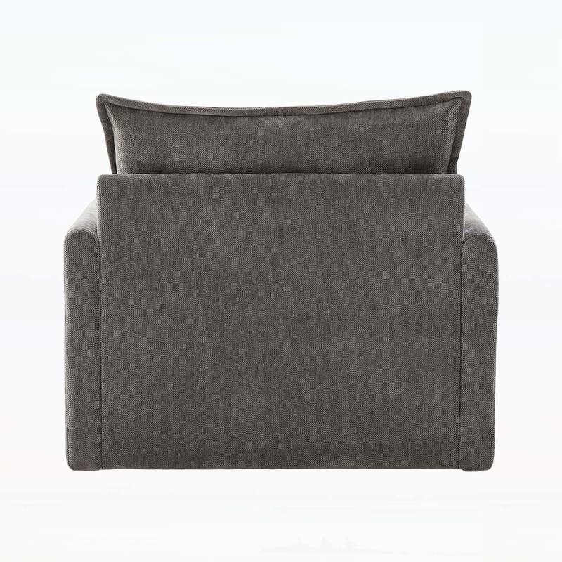 Modern Swivel Barrel Chair with Thick Padding,Metal Base,for Living Room and Bedroom