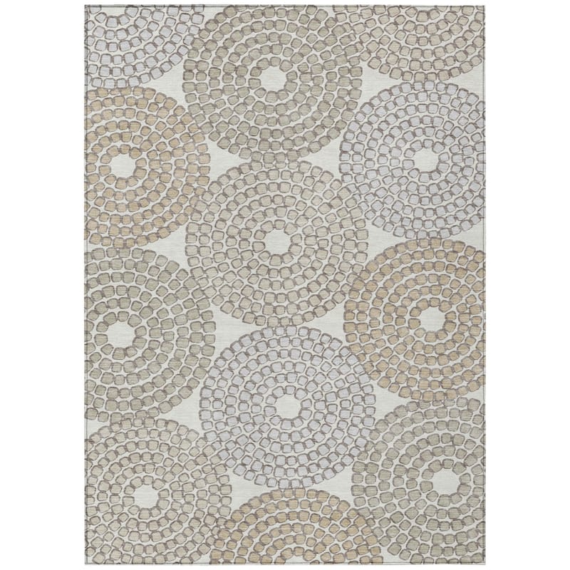 HomeRoots Geometric Transitional Rectangle Outdoor Rug