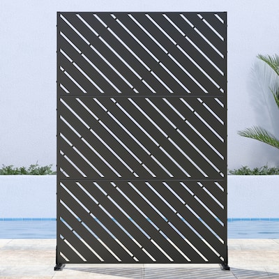 Outdoor Privacy Screen Metal Privacy Screen Panel Free Standing - 72*47