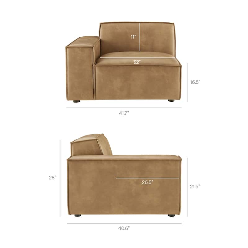 Restore 5-Piece Vegan Leather Modular L-Shaped Sofa