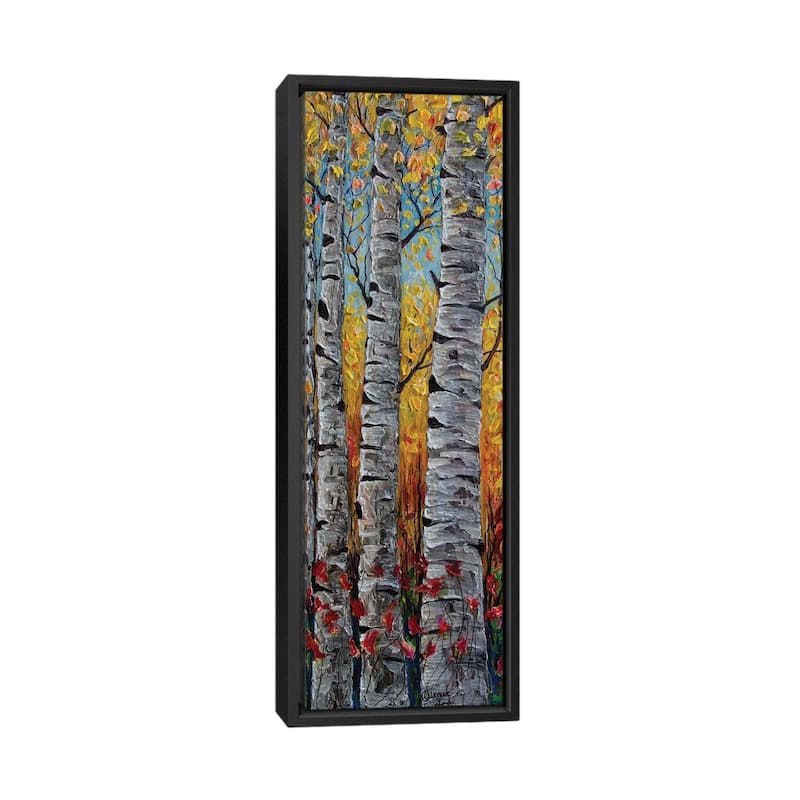 iCanvas "Impressionistic Colorado Aspen Trees Vertical Panorama" by OLena Art Framed Canvas Print