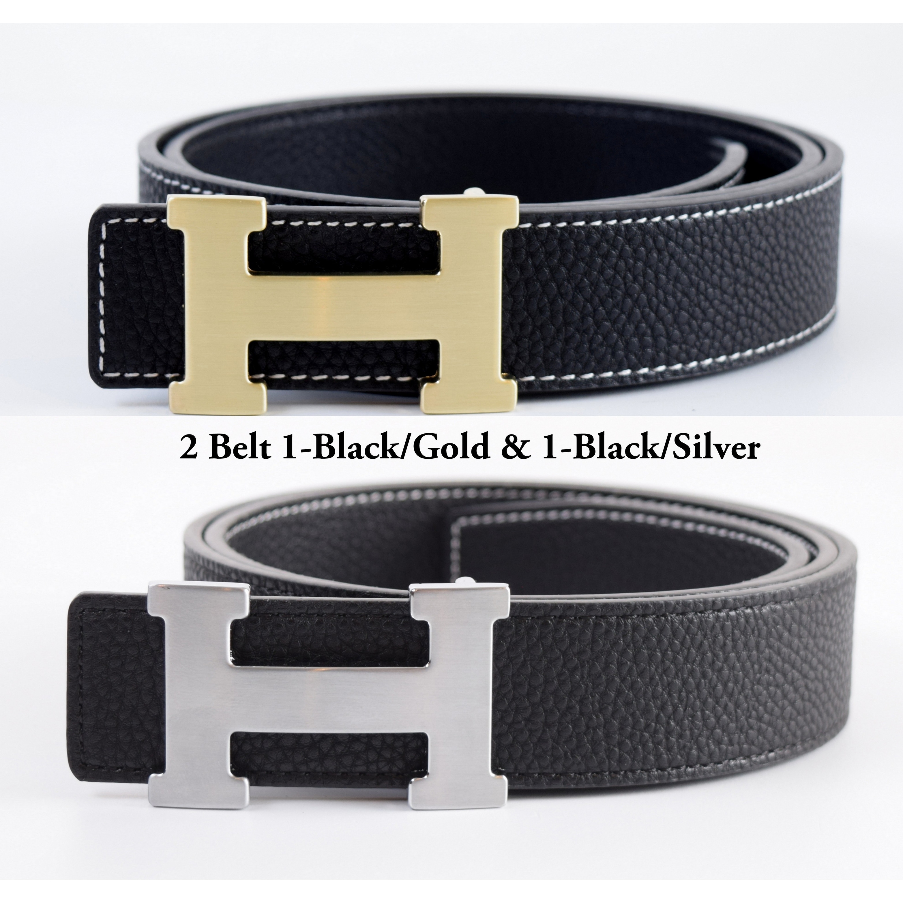 Assorted Colors Black Leather Belt with Steel Guard