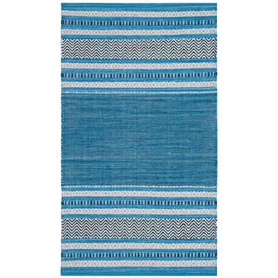 SAFAVIEH, Handmade Montauk Amalie Stripe Cotton Flatweave Rug