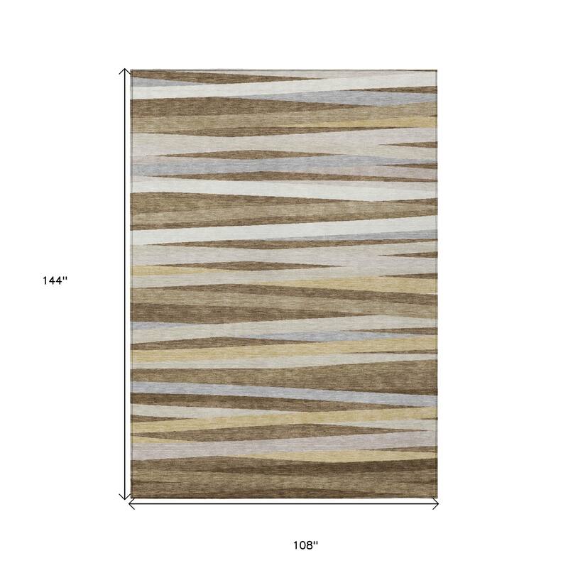 HomeRoots Striped Transitional Rectangle Outdoor Rug