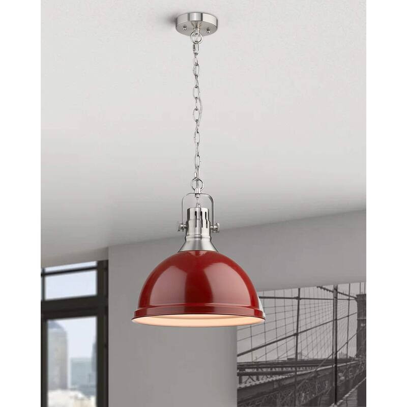1-Light Farmhouse Ceiling Pendant Light,Vintage Hanging Light with Dome Shade, Oil Rubbed Bronze Finish