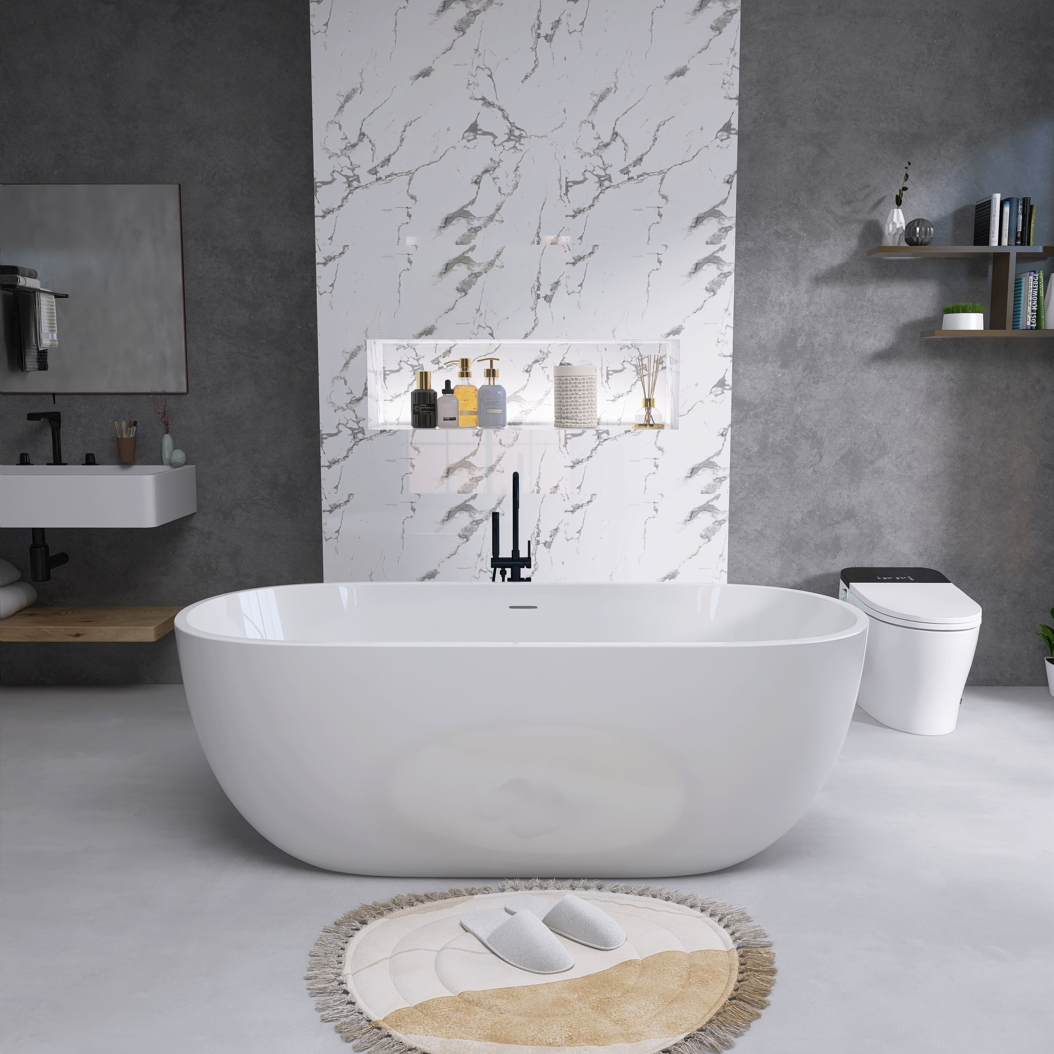 Acrylic Free Standing Tub Adjustable Freestanding Bathtub with Overflow -  Bed Bath \u0026 Beyond - 40276094, image size:3500x3500