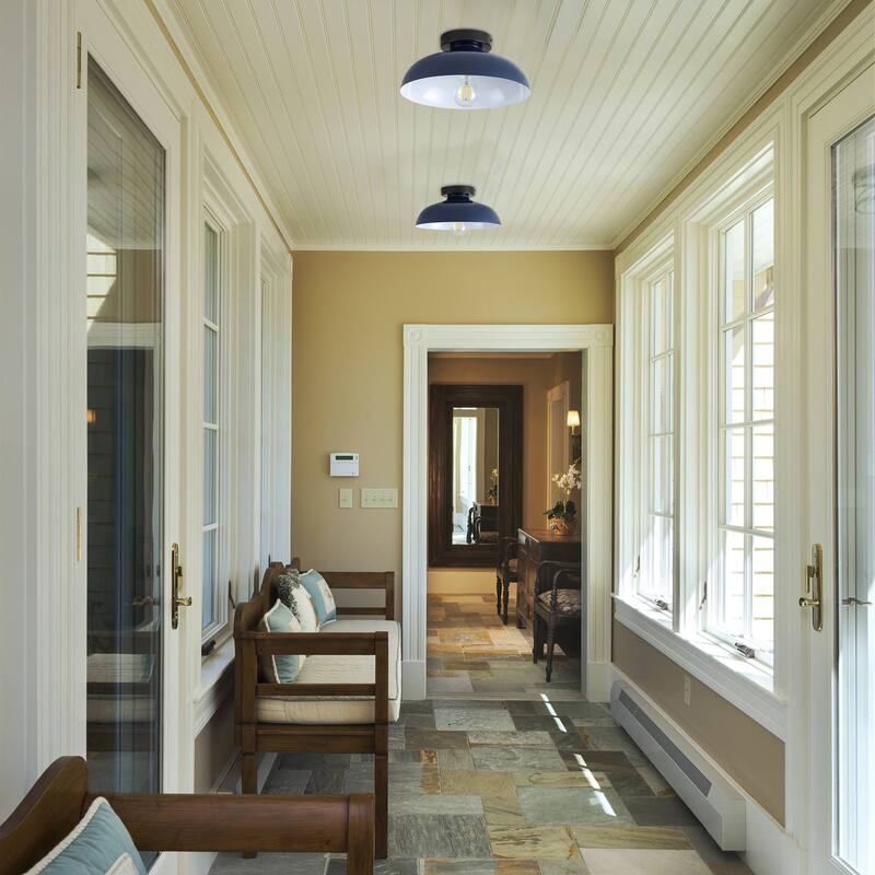 Semi Flush Mount Ceiling Light, Modern Ceiling Light Fixture for Kitchen Island Dining Room Foyer Hallway Porch Barn Loft