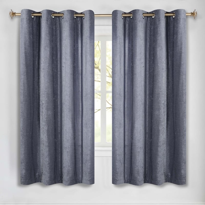 Superior Noor Semi-Blackout Chenille Grommet Curtains, Set of 2 Panels