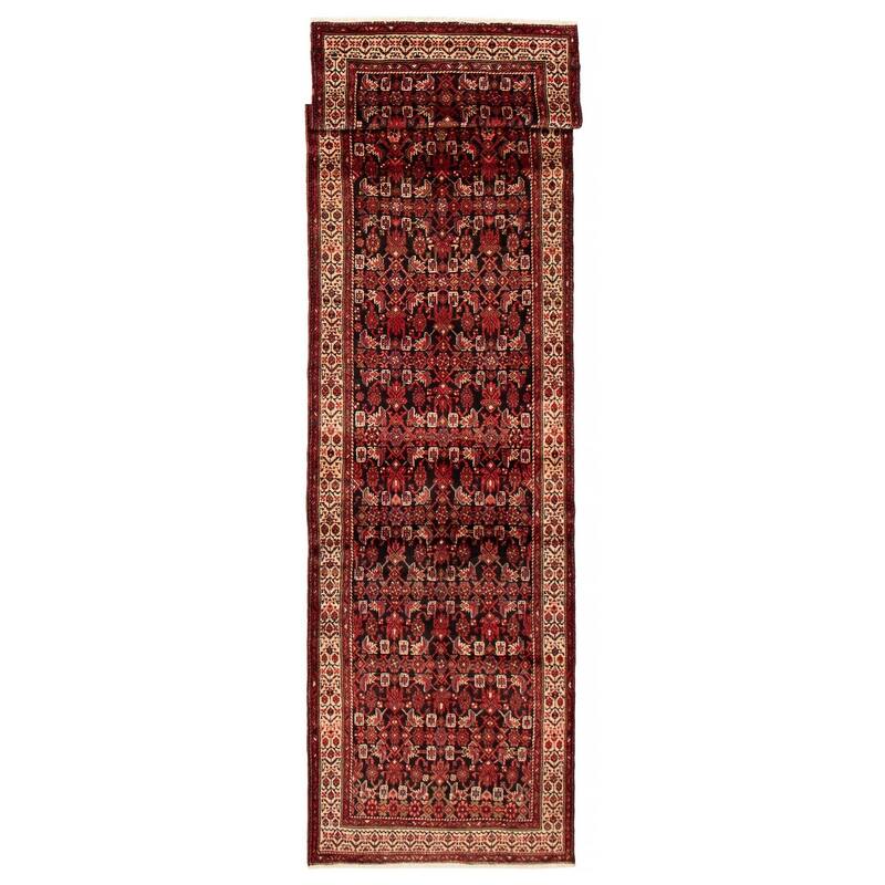 ECARPETGALLERY Hand-knotted Andelz Red Wool Rug - 3'7 x 14'4 - Red - 3'7 x 14'4