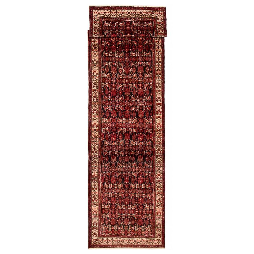 ECARPETGALLERY Hand-knotted Andelz Red Wool Rug - 3'7 x 14'4