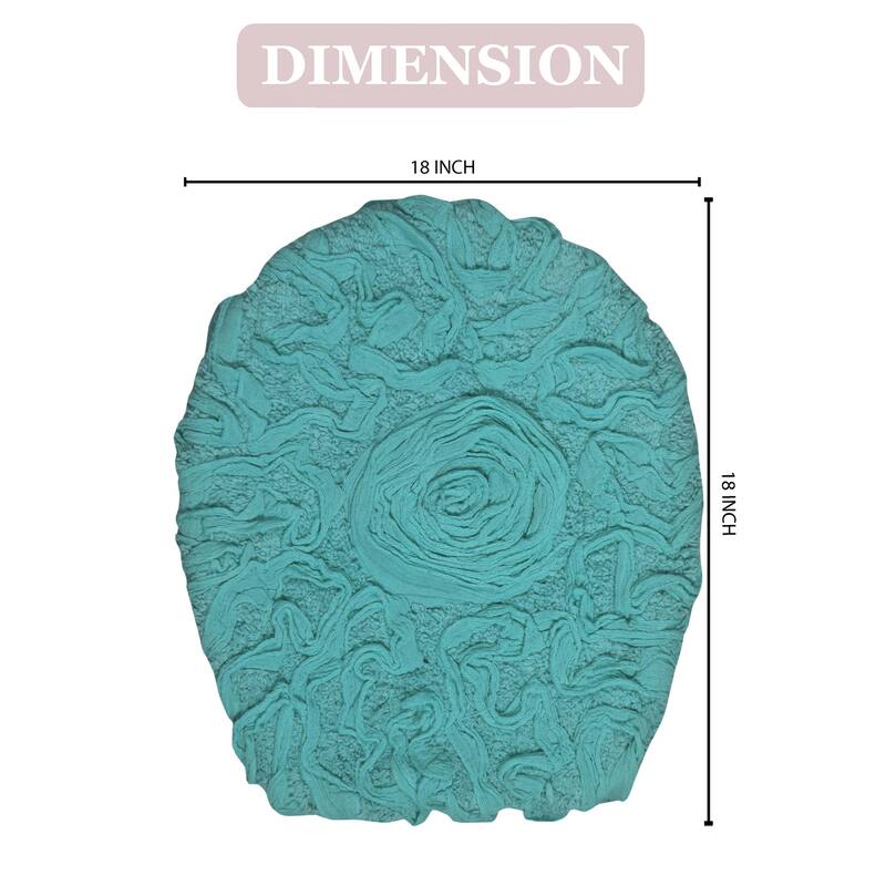 Home Weavers Bell Flower Cotton Soft, Water Absorbent Toilet Seat Lid Cover, Machine Washable 18"x18" Toilet Lid Cover