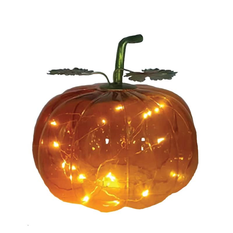 6" LED Lighted Transparent Pumpkin Halloween Decoration