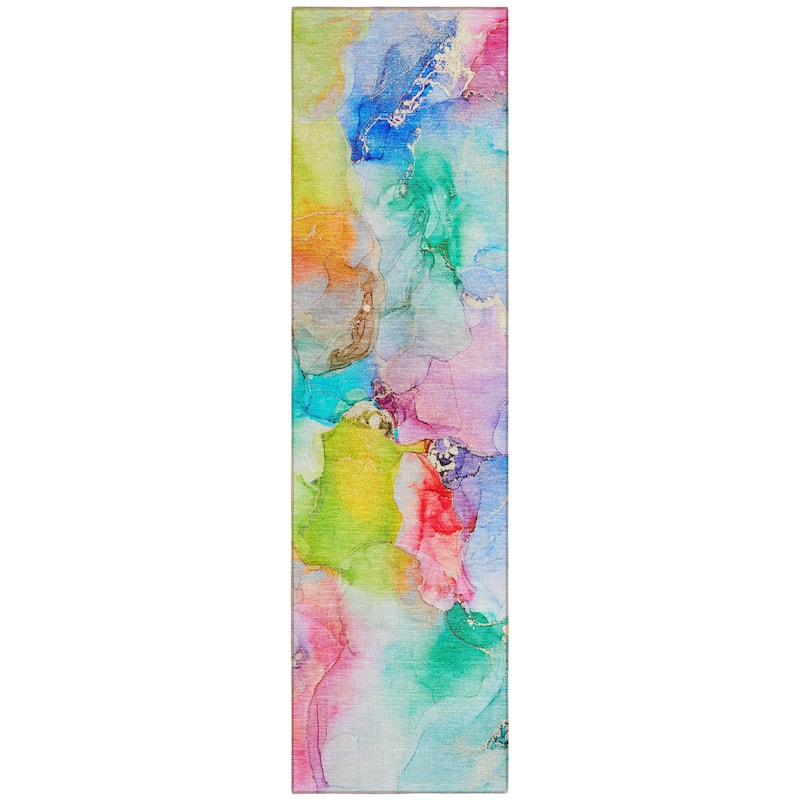 Dava Unique Abstract Weather Resistant Versatile Elegance Runner Outdoor Rug