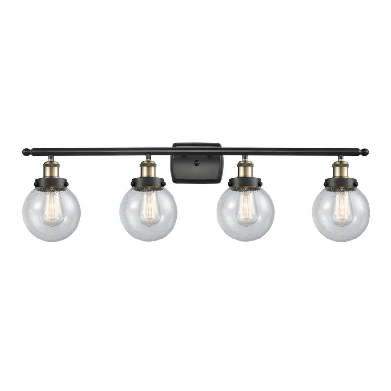 Innovations Lighting Ballston Urban Beacon - 4 Light 36" Bath Vanity Light - Seedy/Black Antique Brass Finish