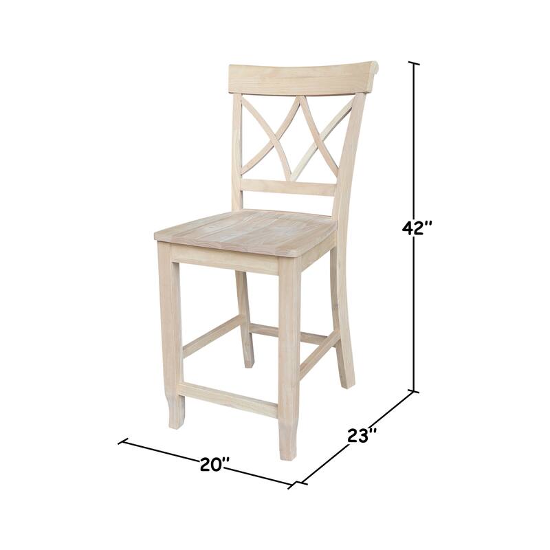 Lacy Solid Wood Counter Height Stool - 24"