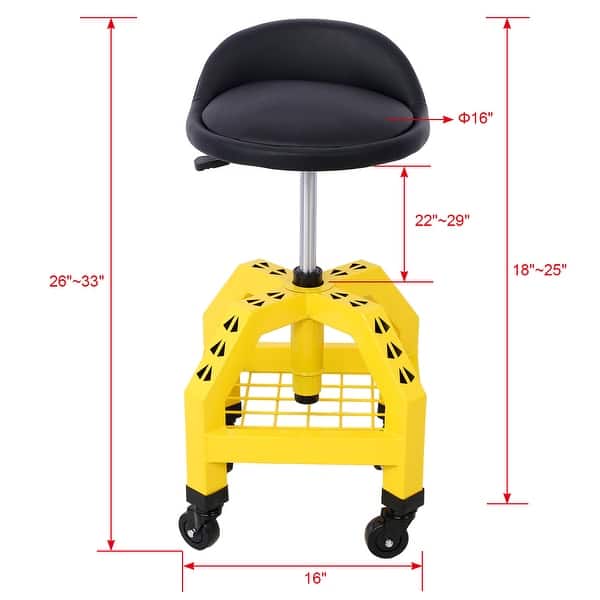 Module Support Stool Pneumatic 360 Degree Swivel Shop Stool with Padding Lumbar Support ...