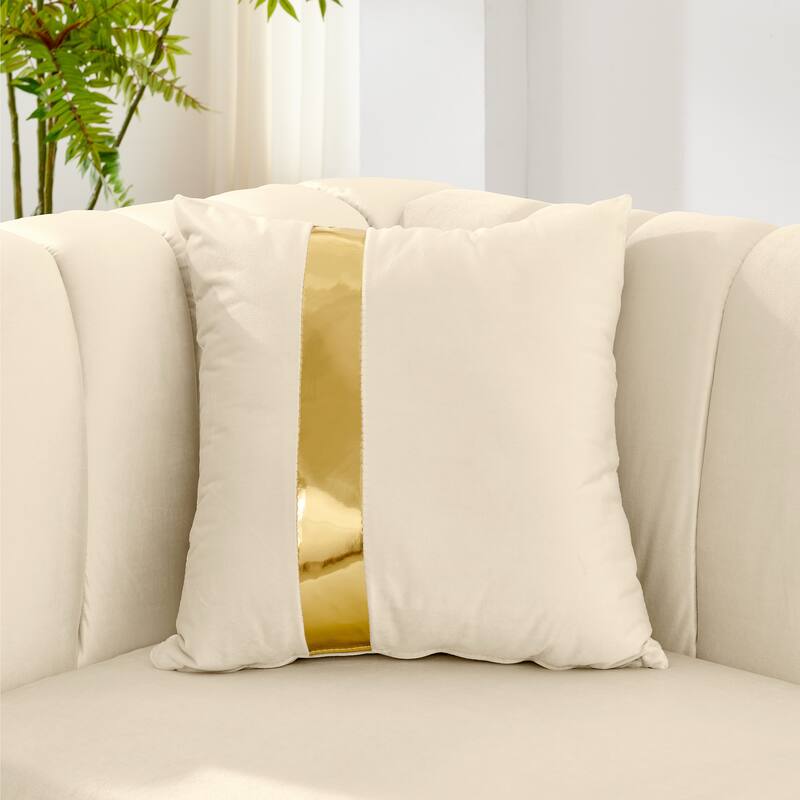 69" Velvet Luxury Loveseat,Mid-Century Modern Sofa with Gold Stainless Steel Trims, Tufted Back and 3 Premium Pillows