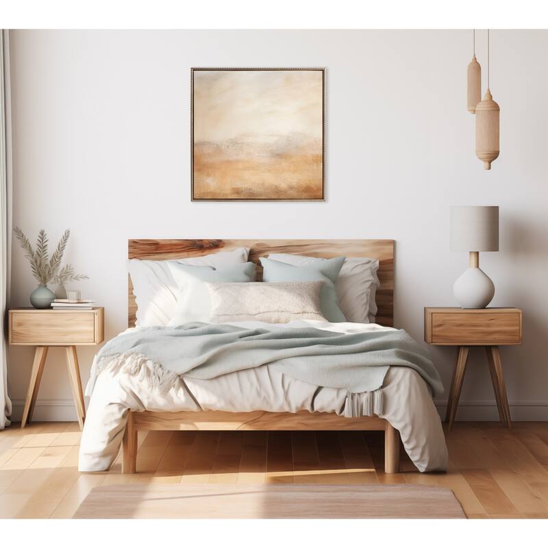 Kate and Laurel Sylvie Tonal Earthy Warm Framed Canvas by Creative Bunch Studio