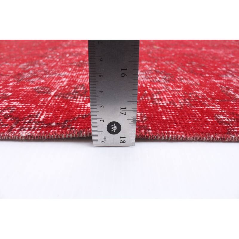 ECARPETGALLERY Hand-knotted Color Transition Dark Red Wool Rug - 5'7 x 8'8