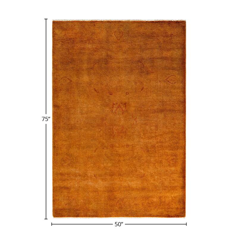 Vibrance, One-of-a-Kind Hand-Knotted Area Rug - Gold, 4' 2" x 6' 3" - 4' 2" x 6' 3"