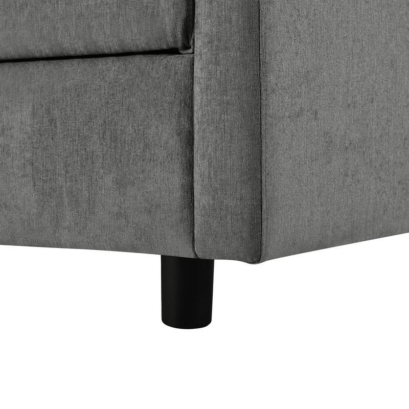 Modern 3-Piece Chenille Sectional Sofa with Curved Chaise and Comfortable Cushions for Living Rooms