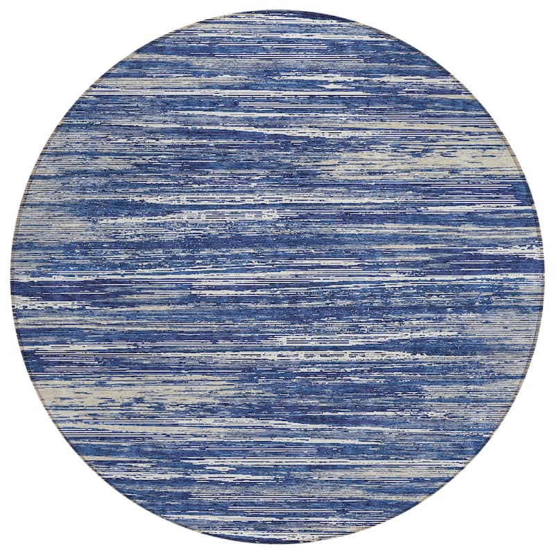 Machine Washable Indoor/ Outdoor Chantille Abstract Stripe Rug
