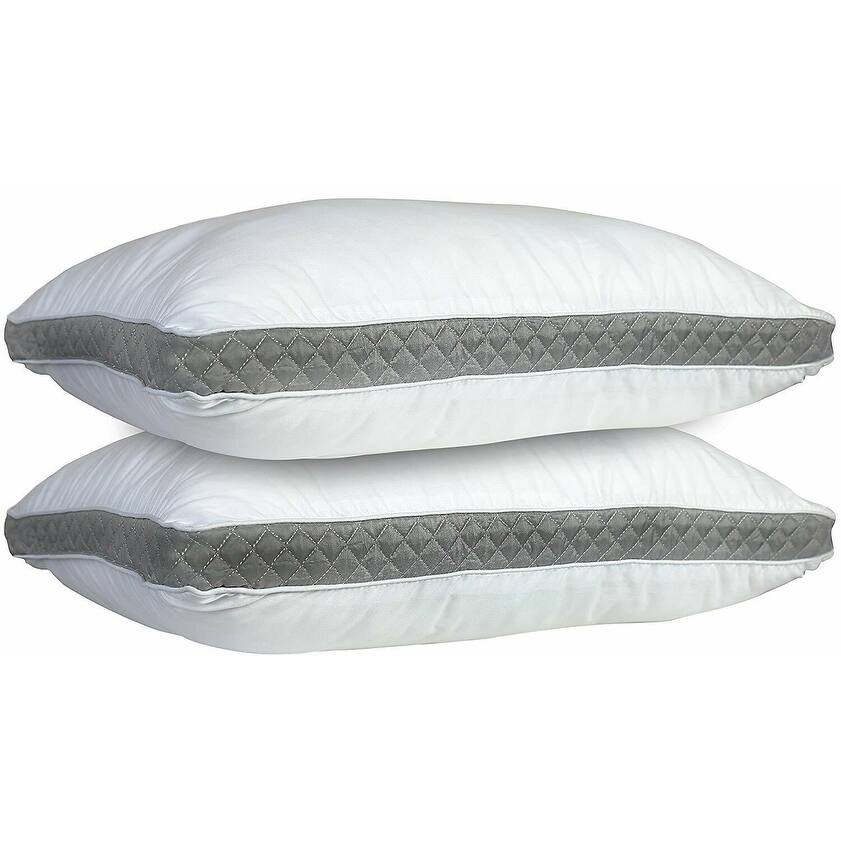 King Set of 2 Gusseted Bed Pillows for Neck Support Ideal On Sale