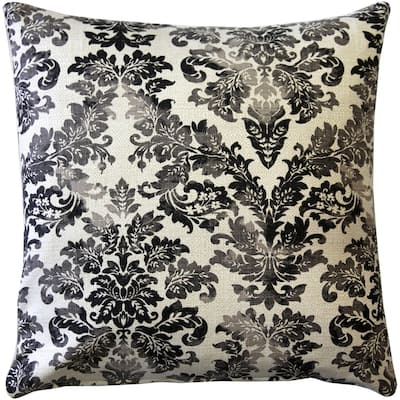 Calliope Gray Damask Pattern 20x20 Throw Pillow
