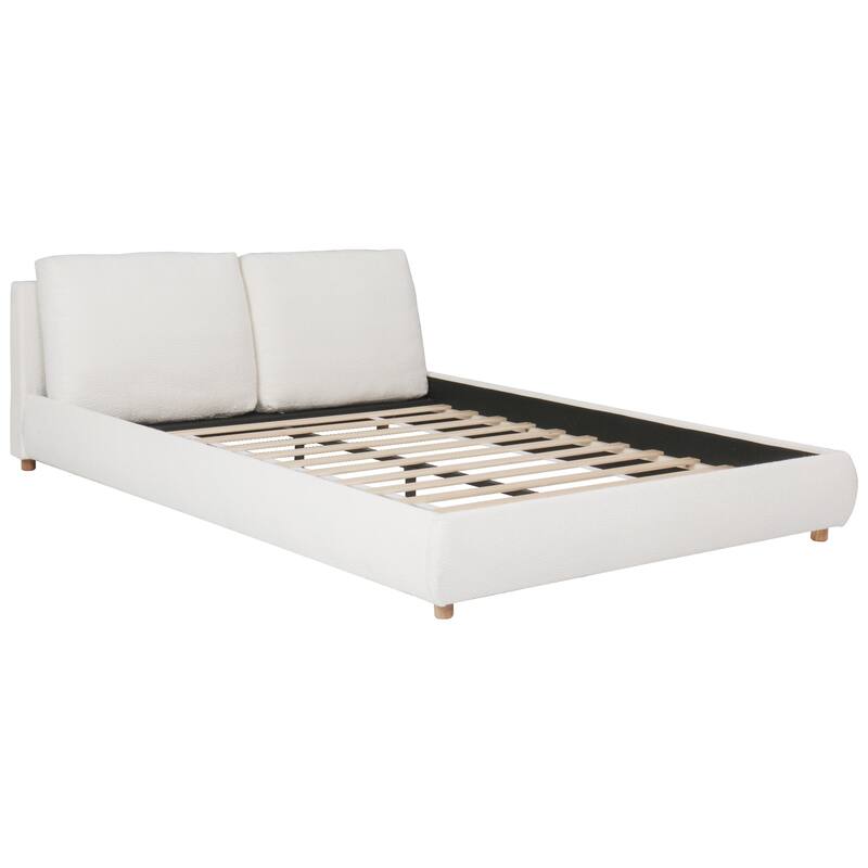 Christopher Knight Home - Charlotte Upholstered Platform Bed with Removable Pillow Headboard
