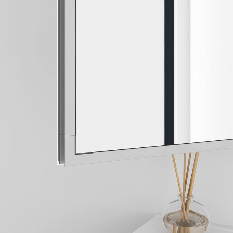 Rectangular Aluminum Medicine Cabinet with Mirror